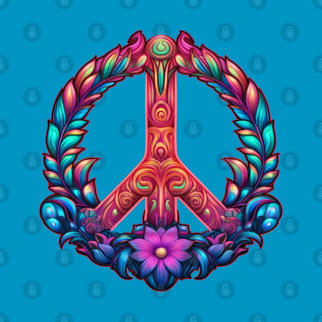 Floral Peace Sign by Manafold