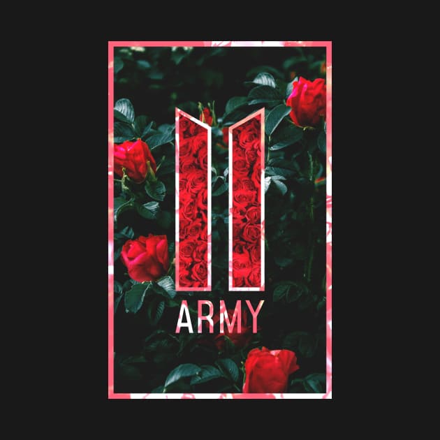 Army Kpop Red Roses by ArtByDesign