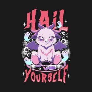 Hail Yourself Kawaii Pastel Goth Cute Baby Goat Baphomet Funny Halloween T-Shirt