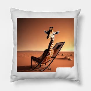 Giraffe Relaxing On Mars Pillow