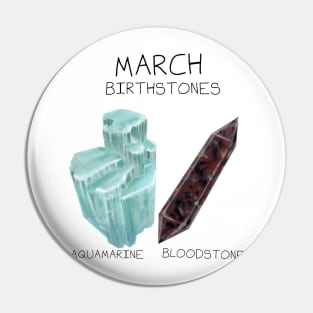 March Birthstones Pack - Aqaumarine and Bloodstone Pin