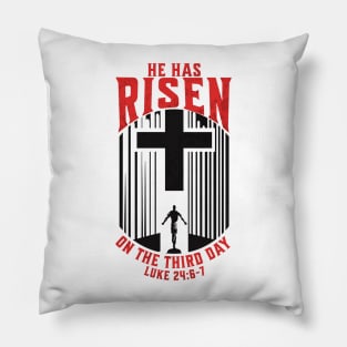 He Has Risen Matthew 28:6 Bible Verse for Easter V2 Pillow