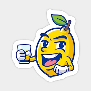 Happy Lemon Mascot Magnet