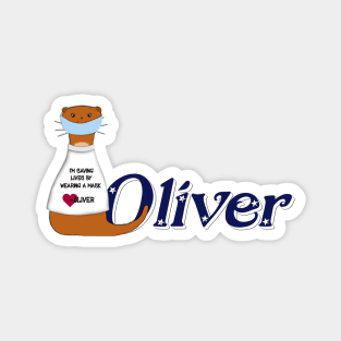 Oliver the Otter Wears a Mask Magnet