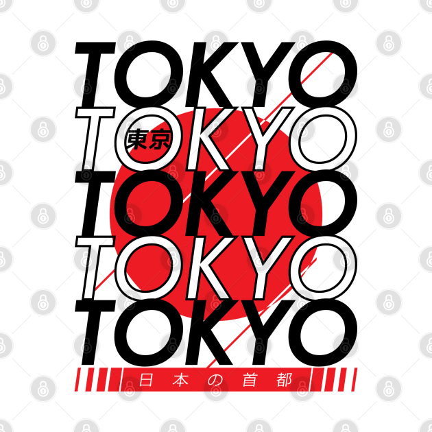 Tokyo - Japanese Cities Typography Series by skinnyrepublic