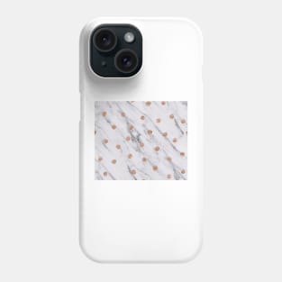 Rose gold spots on marble Phone Case