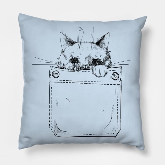 Pocket Kitten Pillow by EveFarb