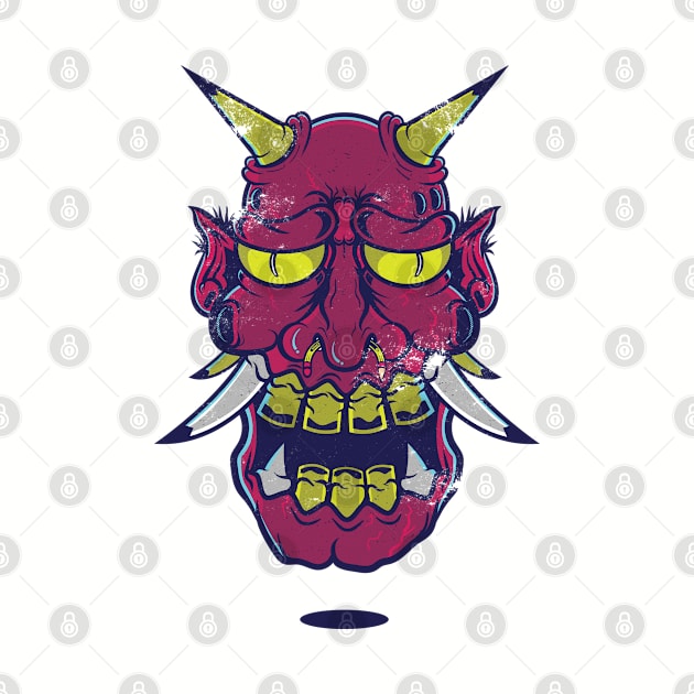 Oni Mask Design T-shirt STICKERS CASES MUGS WALL ART NOTEBOOKS PILLOWS TOTES TAPESTRIES PINS MAGNETS MASKS T-Shirt by TORYTEE