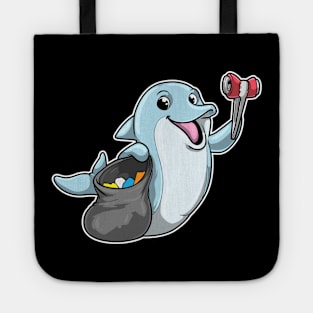 Dolphin as Cleaner by Trash bag for residual waste Tote