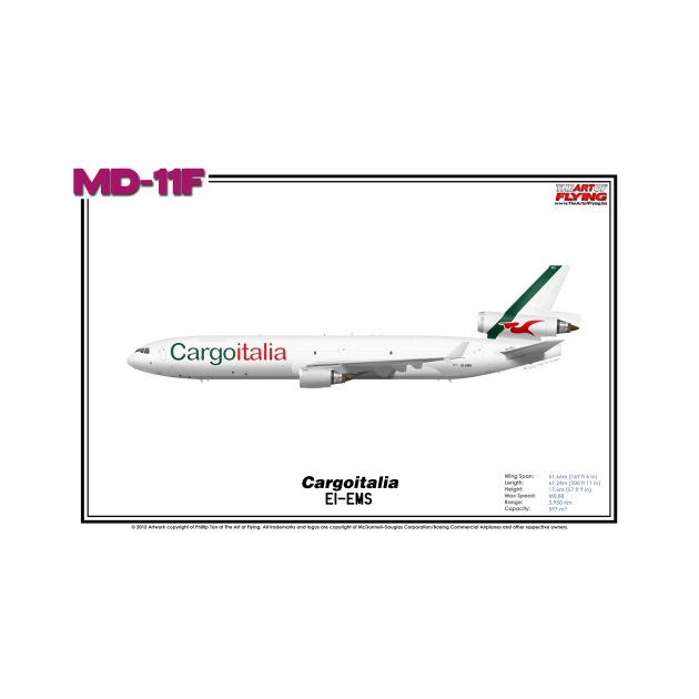 McDonnell Douglas MD-11F - Cargoitalia (Art Print) by TheArtofFlying