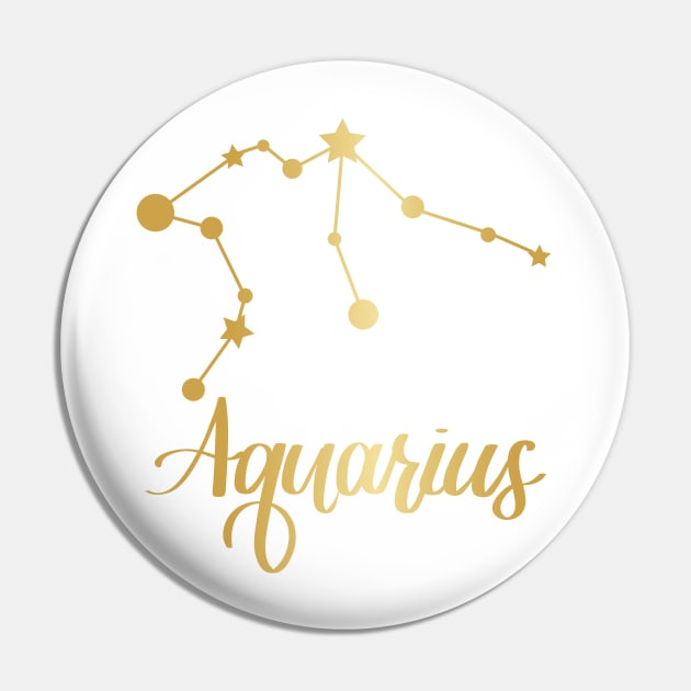 Aquarius Zodiac Constellation in Gold Pin by Kelly Gigi