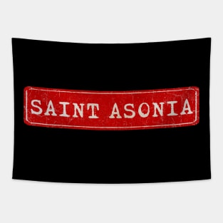 vintage retro plate Saint Asonia Tapestry