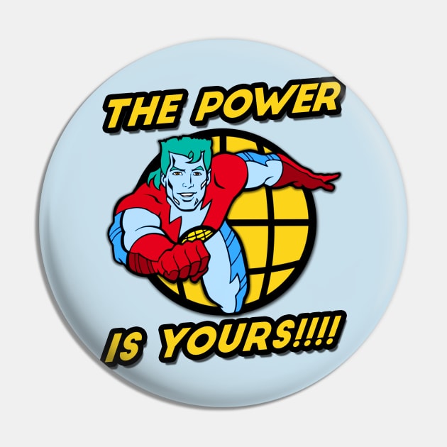 Captain Planet Flying Pin by BigOrangeShirtShop