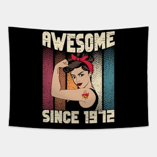 Awesome since 1972,50th Birthday Gift women 50 years old Birthday Tapestry