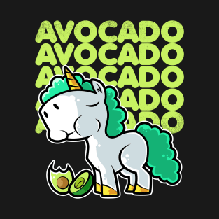 Cute Unicorn Eating Avocado Kawaii Neko Anime design T-Shirt