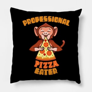 Professional Pizza Eater Monkey Pillow