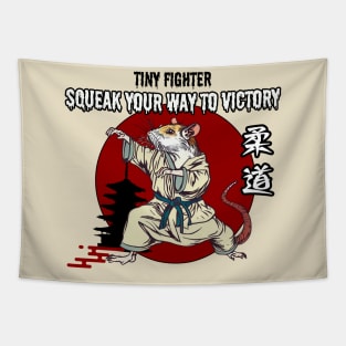 Tiny fighter mouse Tapestry