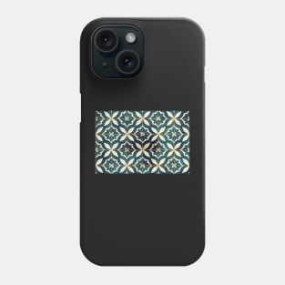 Moroccan Tile Pattern Teal and White Phone Case