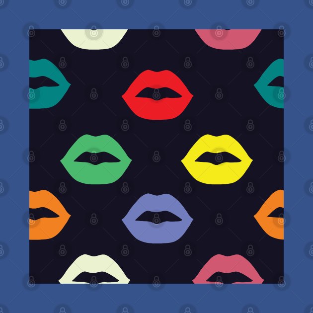 Colorful Kiss Lips Pattern by FromTheAshes