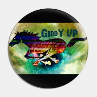 Giddy Up Race Horse Pin