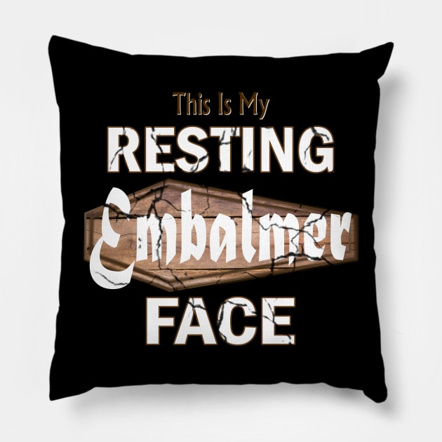 Resting Embalmer Face for Morticians Pillow by Graveyard Gossip