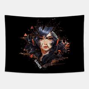 Halloween Gamer Witch Girl Tapestry