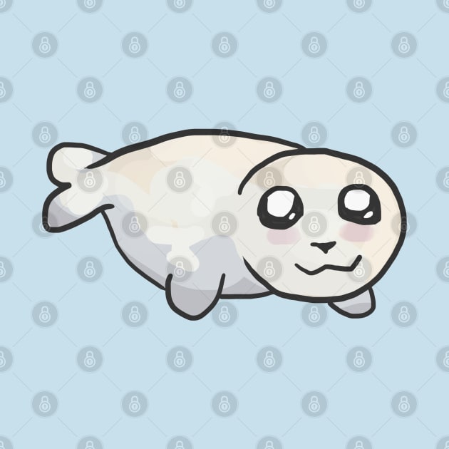 Happy baby seal puppy smiling by azaswi