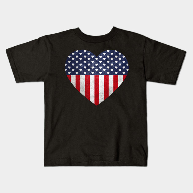 Usa Flag Cute Heart Stars Patriotic 4th Of July Red White Blue