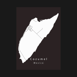 Cozumel Mexico Island Map T-Shirt