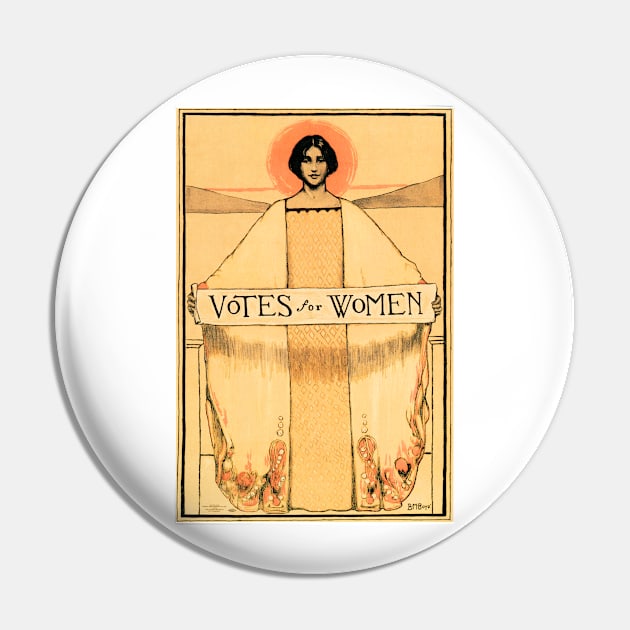 VOTES FOR WOMEN 1913 American Woman's Suffrage Political Propaganda Poster Art Pin by vintageposters