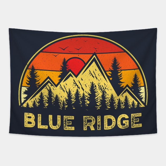 Vintage Blue Ridge Georgia GA Mountains Hiking Souvenir Tapestry by kalponik