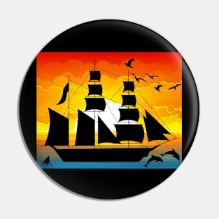 Sailing at sunset Pin