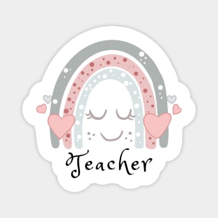 Cute Boho Teacher Rainbow Magnet