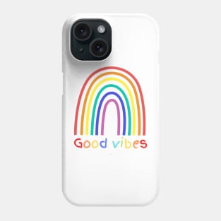 Good vibes rainbow cute minimal graphic Phone Case