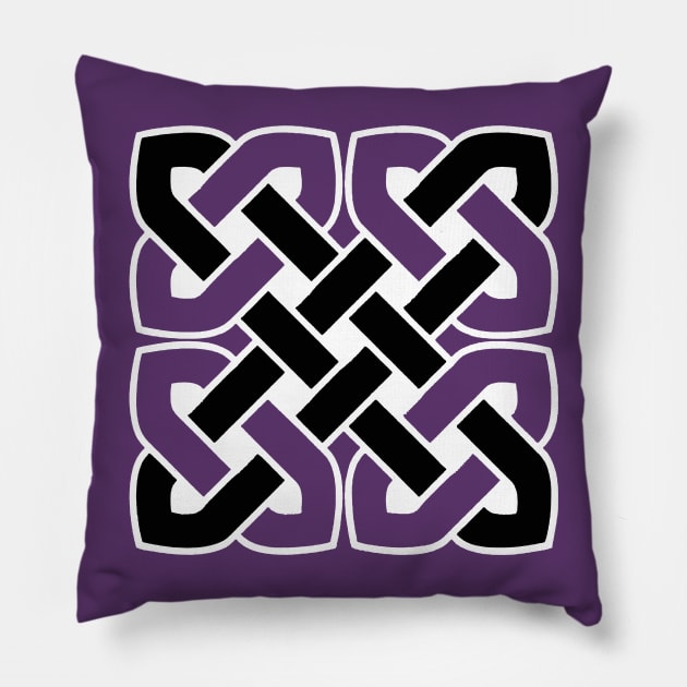 Celtic Interwoven Endless Knot Geometric Pattern 6 Pillow by taiche