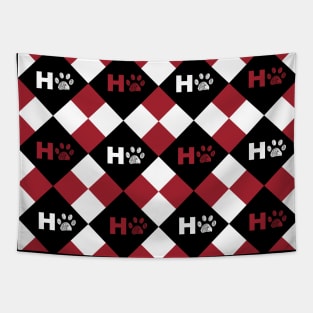HO HO HO text with plaid pattern Tapestry