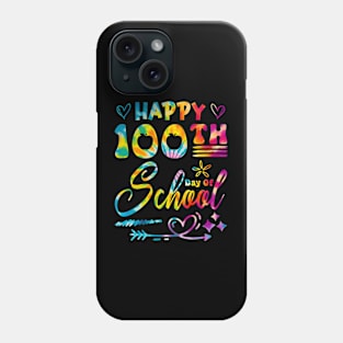 Tie Dye Happy 100th Day Of School Teacher Student 100 Days Phone Case