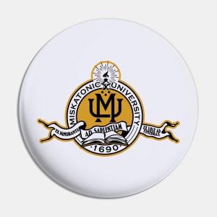 Retro Vintage Miskatonic University College Seal Pin