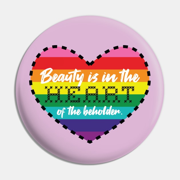 Beauty Beholder [rainbow] Pin by deadbeatprince typography