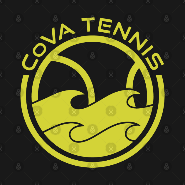 CoVA Tennis - Coastal Virginia Tennis Ball and Beach Waves Logo Design by CoVA Tennis