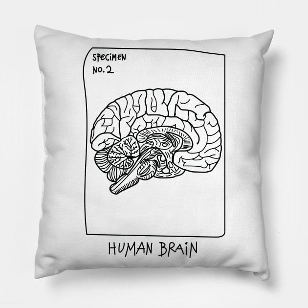 Human Brain T-shirt Pillow by DreixLord