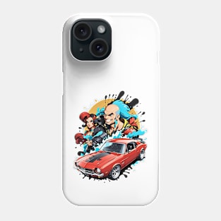 Cyberpunk Squad retro vintage muscle car poster design Phone Case