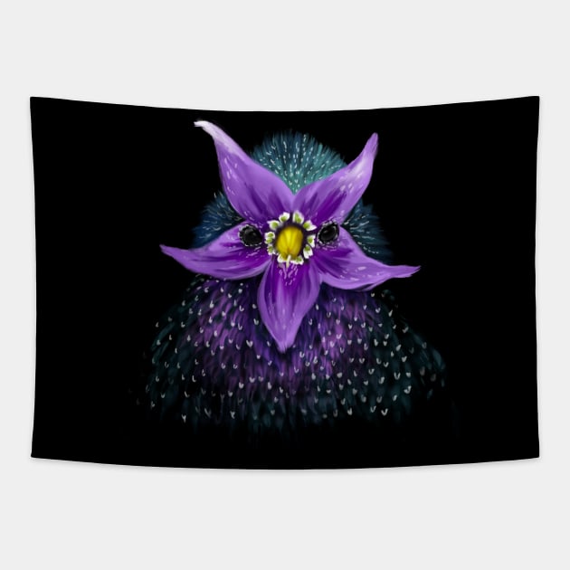 Starling + Deadly Nightshade Tapestry by mkeeley