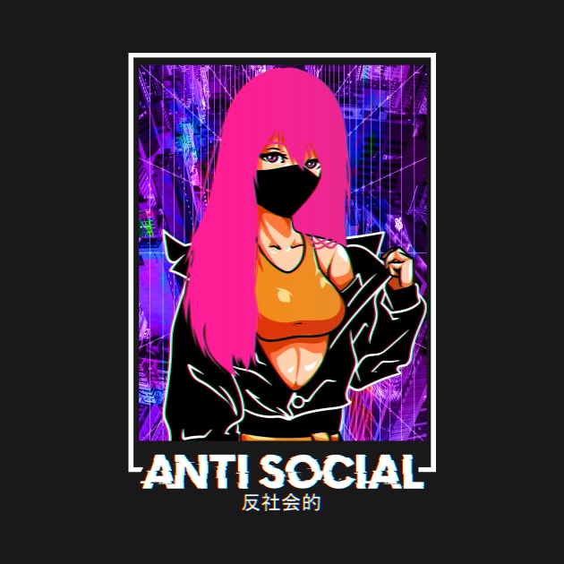 Anti Social Anime Girl Vaporwave Kawaii Aesthetic by theperfectpresents