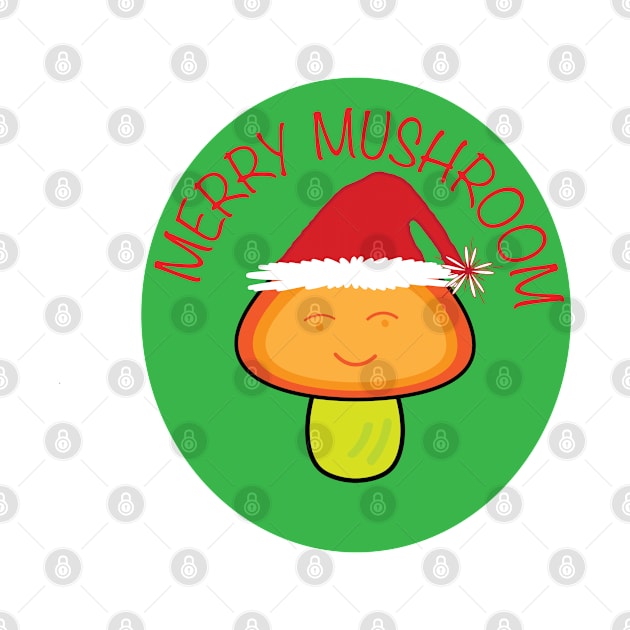 Kawaii Christmas Mushroom Design by FunLeemon