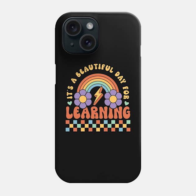 It's a Beautiful Day For Learning Retro groovy Phone Case by vintagevector