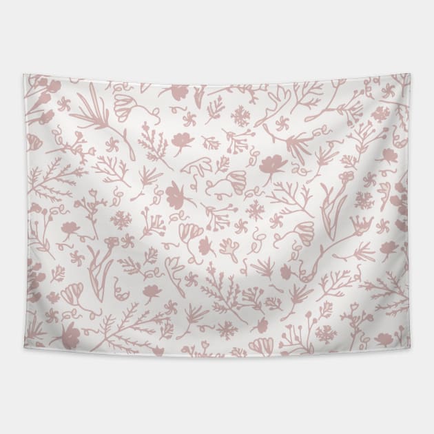 Botanical-Pattern, set, pink, 1, spring, botanic, nature, botanical, floral, flowers, floral-pattern, leaves, plants, minimalist, garden, jungle, leaf, exotic, tropical, flower, boho, cacti, succulent, digital, graphic-design, pattern, Tapestry by PrintedDreams