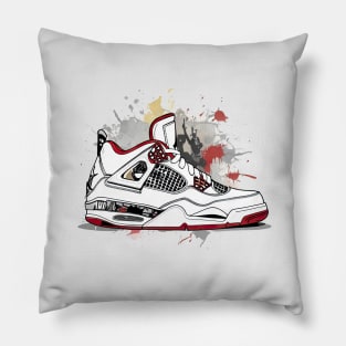 AJ IV - Sketch ! HOT WEAR !!! NEW DRIP !!! paint splatter!!! Pillow