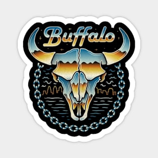 Head skull buffalo Magnet