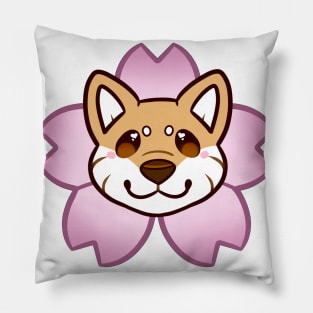 Sakura Shiba Inu - Orange Pillow